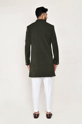 Green Indowestern with Straight Fit Pant